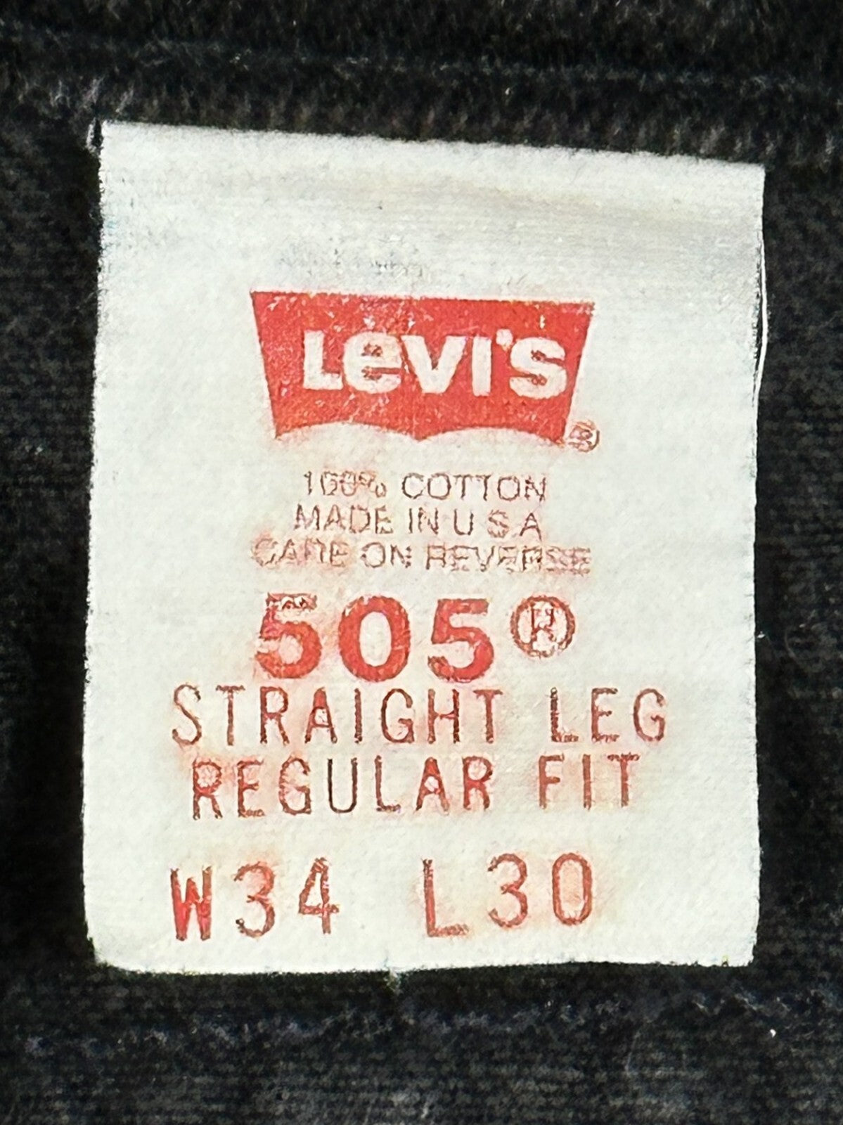 Vintage Levis 505 Jeans Mens 34x30 Black Made In USA Painted Distressed Grunge