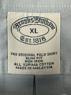 Brooks Brothers Mens XL Light Blue Slim Fit Non-Iron Original Polo Shirt