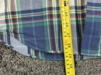 Gant Rugger Men's Large L Plaid Fall Madras Long Sleeve Shirt Blue Green