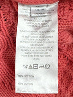 Free People Washed Ashore Women's Medium M Sweater Pink Cable Knit Crop Pullover