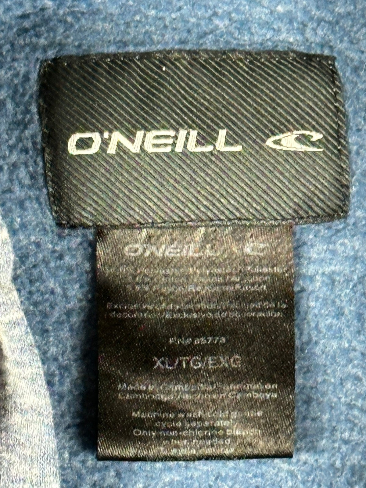 O'Neill Mens XL Full Zip Hoodie Blue Heathered Fleece Sweatshirt Jacket Surf