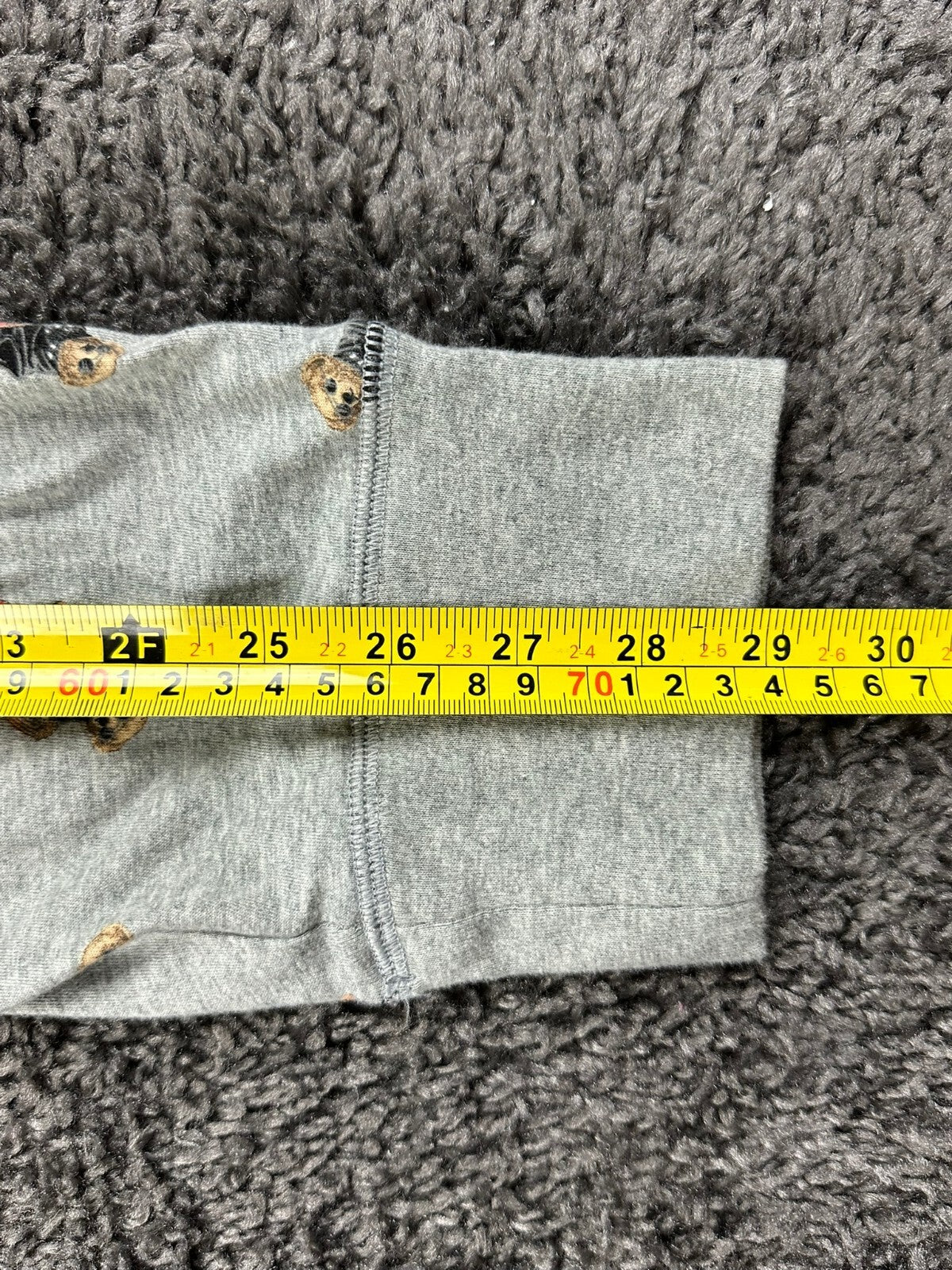 Polo Ralph Lauren Mens L Grey All-Over Print Polo Bear Sleepwear Jogger Pants