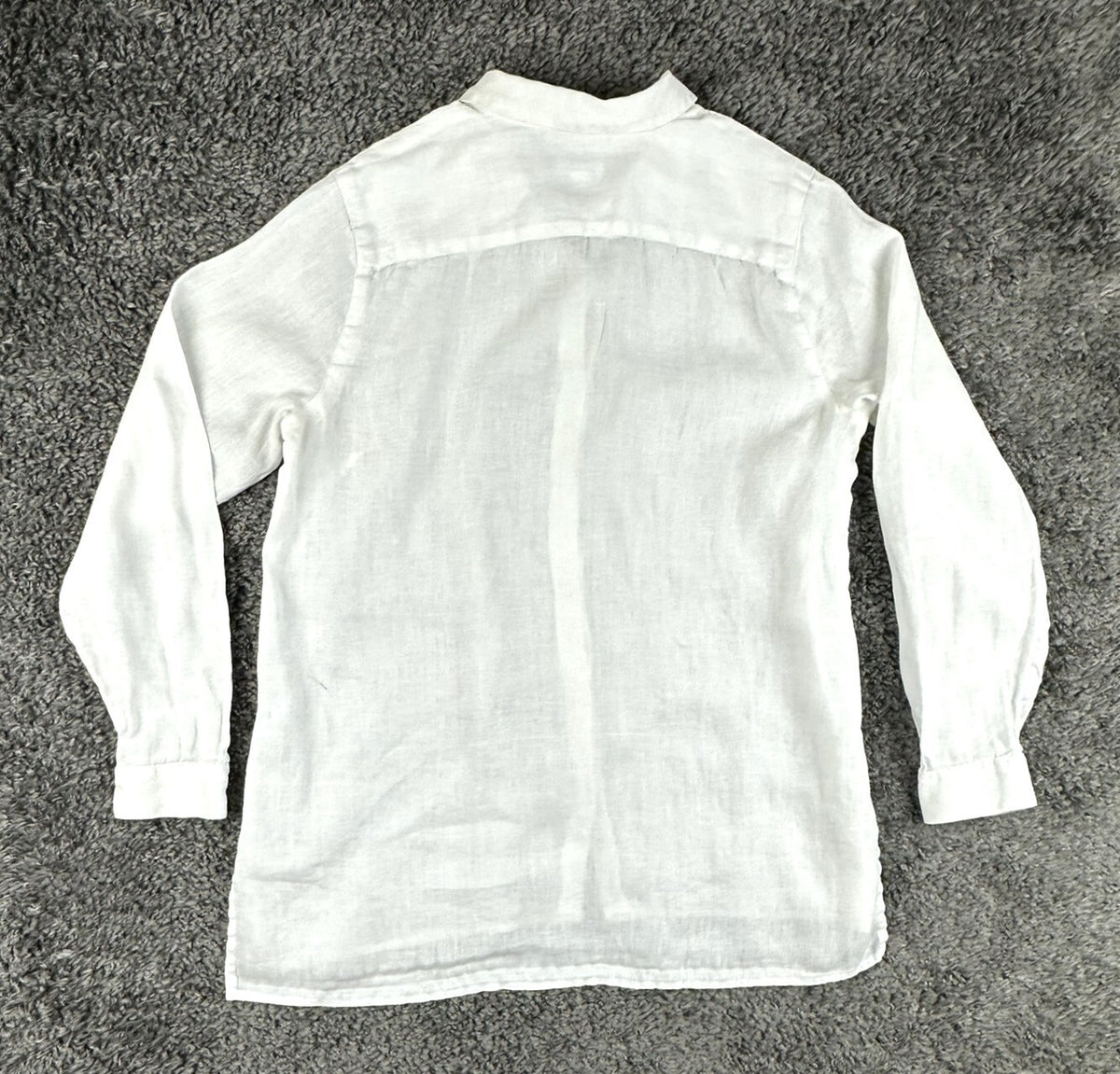 J. Jill Womens White 100% Linen Long Sleeve Button Up Shirt Size S Love Linen