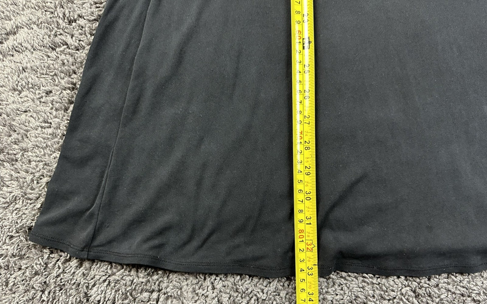 Eileen Fisher Black Stretch Silk Jersey Scoop Neck Short Sleeve Tunic Top Sz XL
