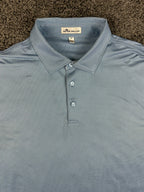 Peter Millar Mens XL Light Blue Micro Dot Performance Golf Polo Shirt Stretch
