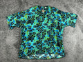 Pineapple Connection Hawaiian Shirt Mens 3XT Blue Green Rayon Floral Camp