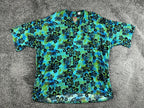 Pineapple Connection Hawaiian Shirt Mens 3XT Blue Green Rayon Floral Camp