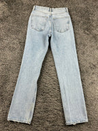 AGOLDE Womens 23 Riptide Lana Straight Leg Distressed Organic Cotton Jeans