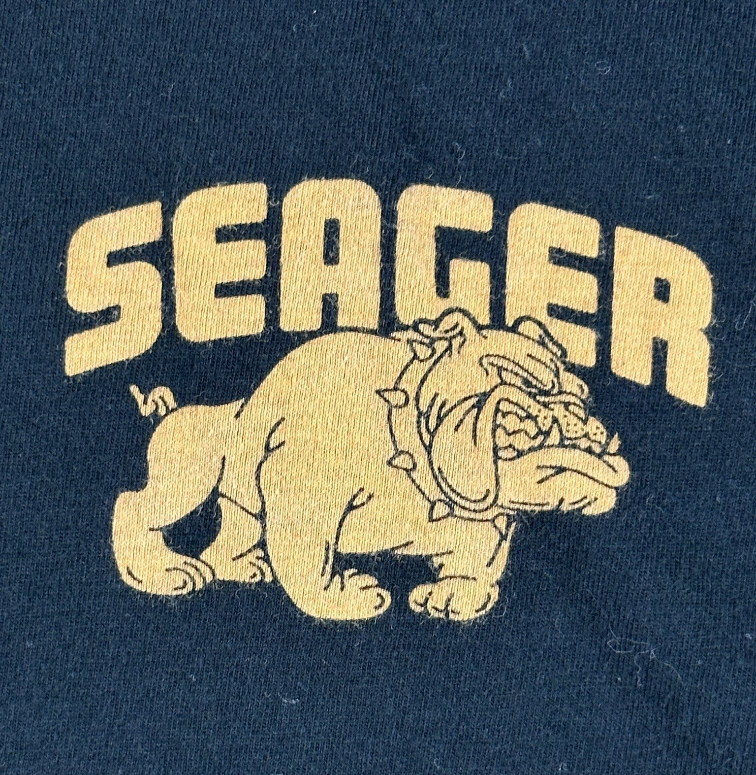 Seager Co Men's Bulldog T-Shirt Black Graphic Crew Neck Short Sleeve Cotton XL