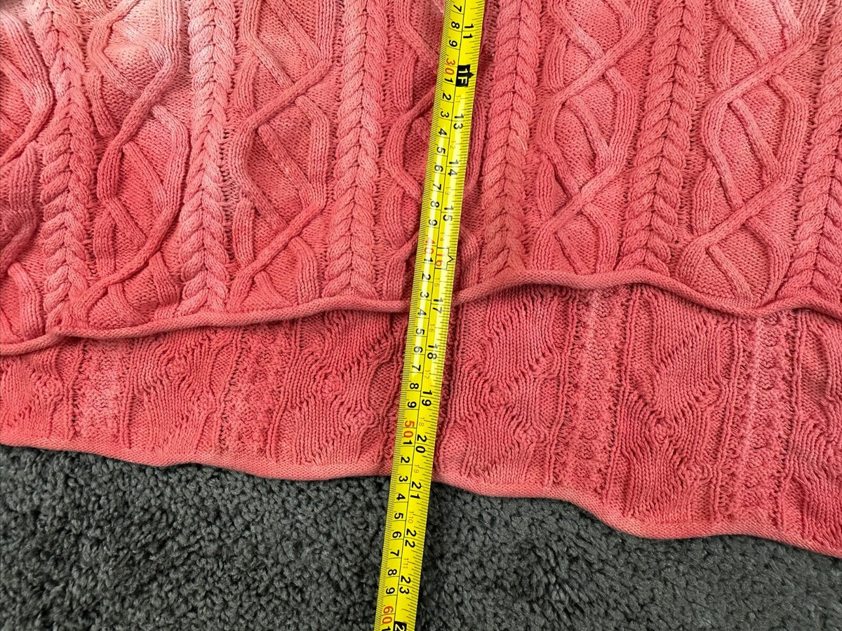 Free People Washed Ashore Women's Medium M Sweater Pink Cable Knit Crop Pullover