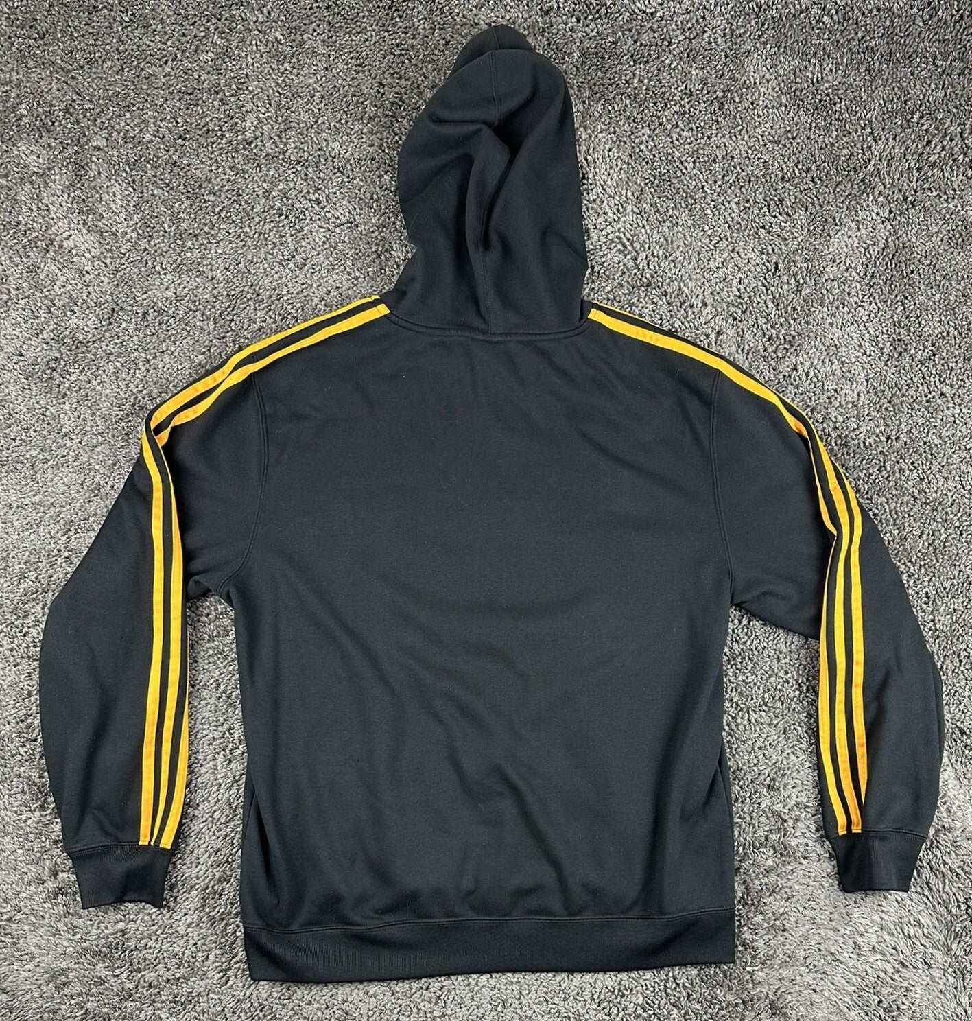 Adidas Los Angeles Lakers Hoodie Mens Black Gold 3 Stripes NBA Pullover Sz Large