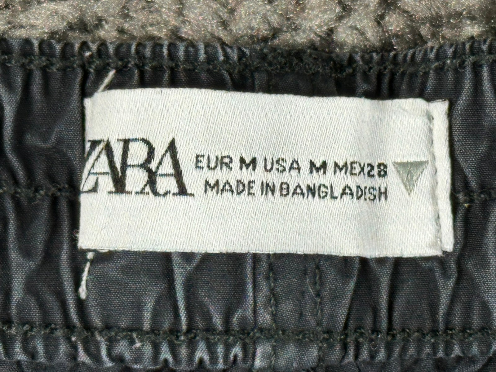 Zara Mens Wide Leg Cargo Pants Baggy Multi Pocket Washed Gray Black Size M
