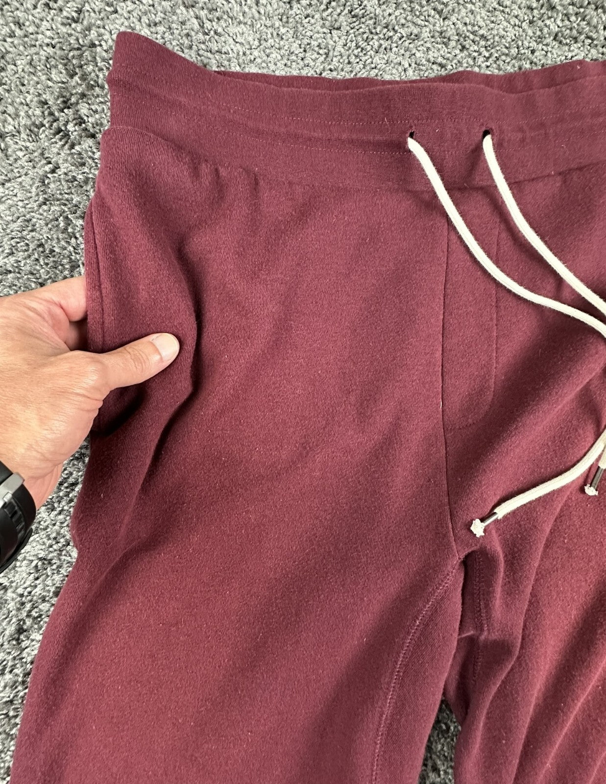 True Religion Core Jogger Sweatpants Mens L Burgundy Horseshoe Logo Lounge Pants