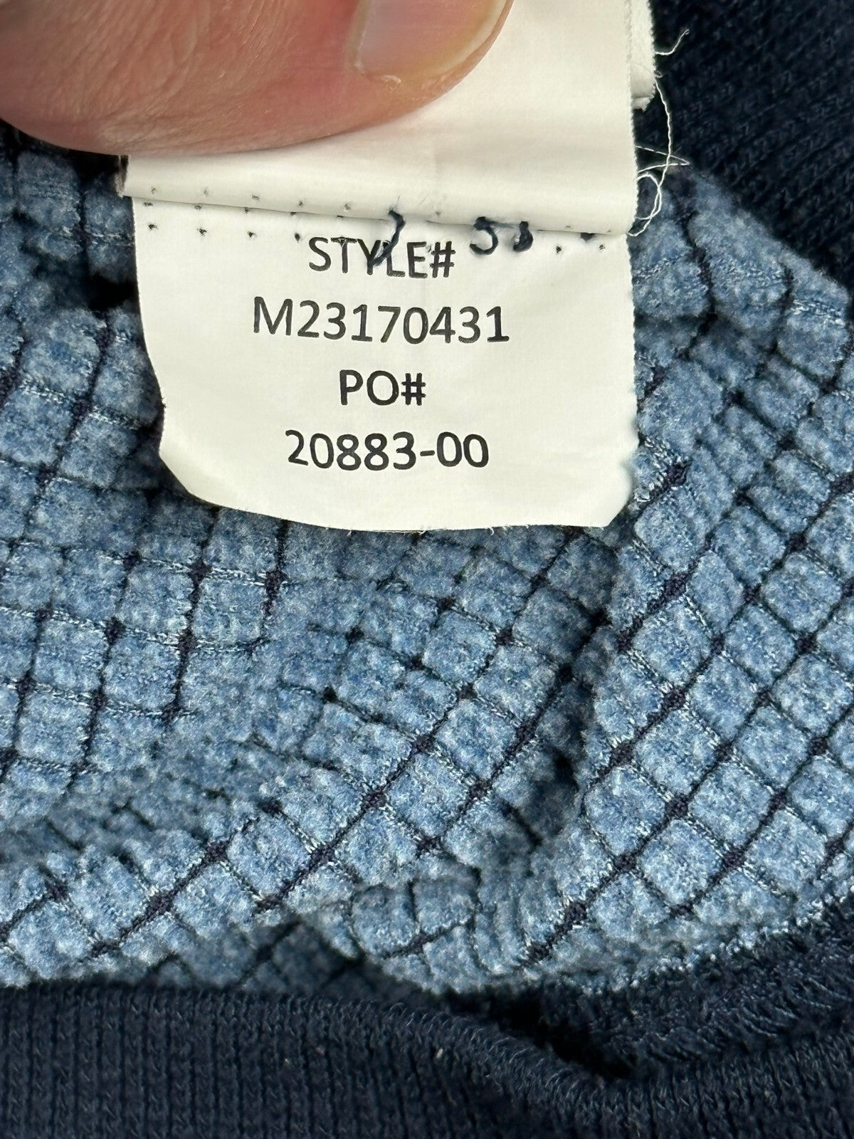 Prana Mens L Blue Striped Gatten Hoodie Waffle Thermal Long Sleeve Shirt