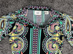 ECI New York Dress Womens S Small Black Multi Geometric Paisley Stretch