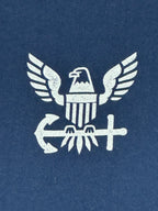 US Navy Mens L Graphic T-Shirt Blue Patriotic Eagle Anchor Flag Back Print