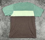 prAna Men's Colorblocked Organic Cotton T-Shirt Green Brown White Large