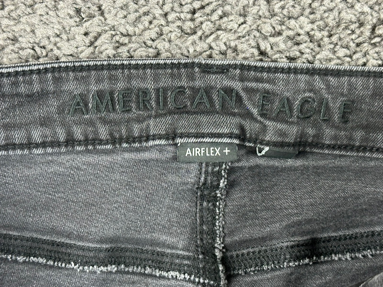 American Eagle AirFlex+ Jeans Mens Black Gray Distressed Stretch Denim Sz 34x32