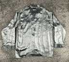 Max Deco Mens L Silver Grey Satin Long Sleeve Button Up Pajama Shirt Top