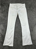 Hudson Womens Size 30 White Stretch Denim Bootcut Jeans Double Button