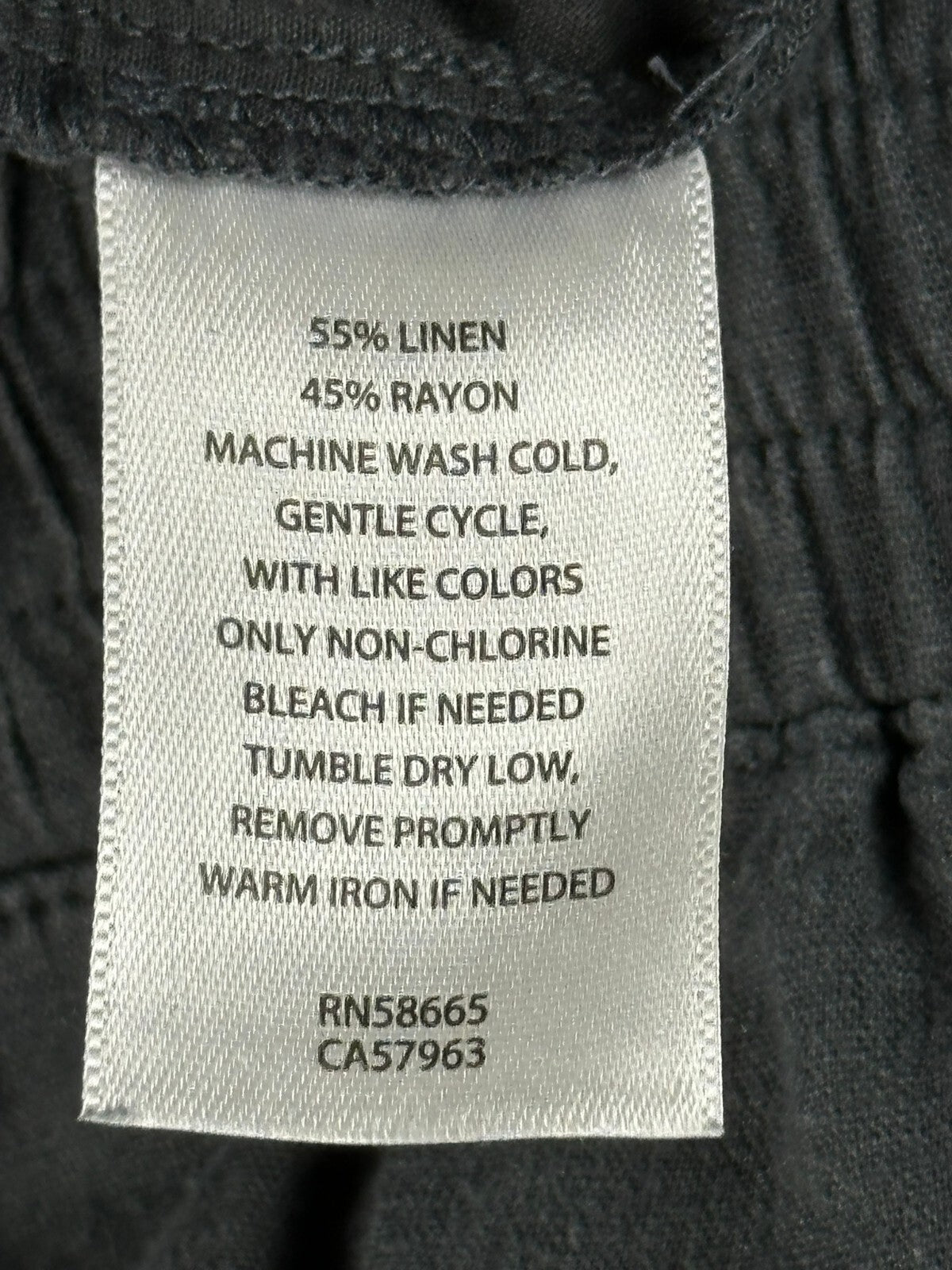 Caslon Womens Gray Linen Blend Elastic Waist Casual Pull On Pants Sz XS