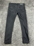 Levis Mens 32x30 Black Skinny Taper Jeans Washed Denim 5 Pocket Casual Pants