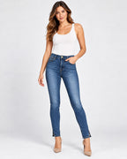FRAME Womens 29 Le High Skinny Jeans Copa Wash Split Hem Blue Denim USA