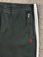 Polo Ralph Lauren Mens M Black White Stripe Interlock Track Pants Joggers