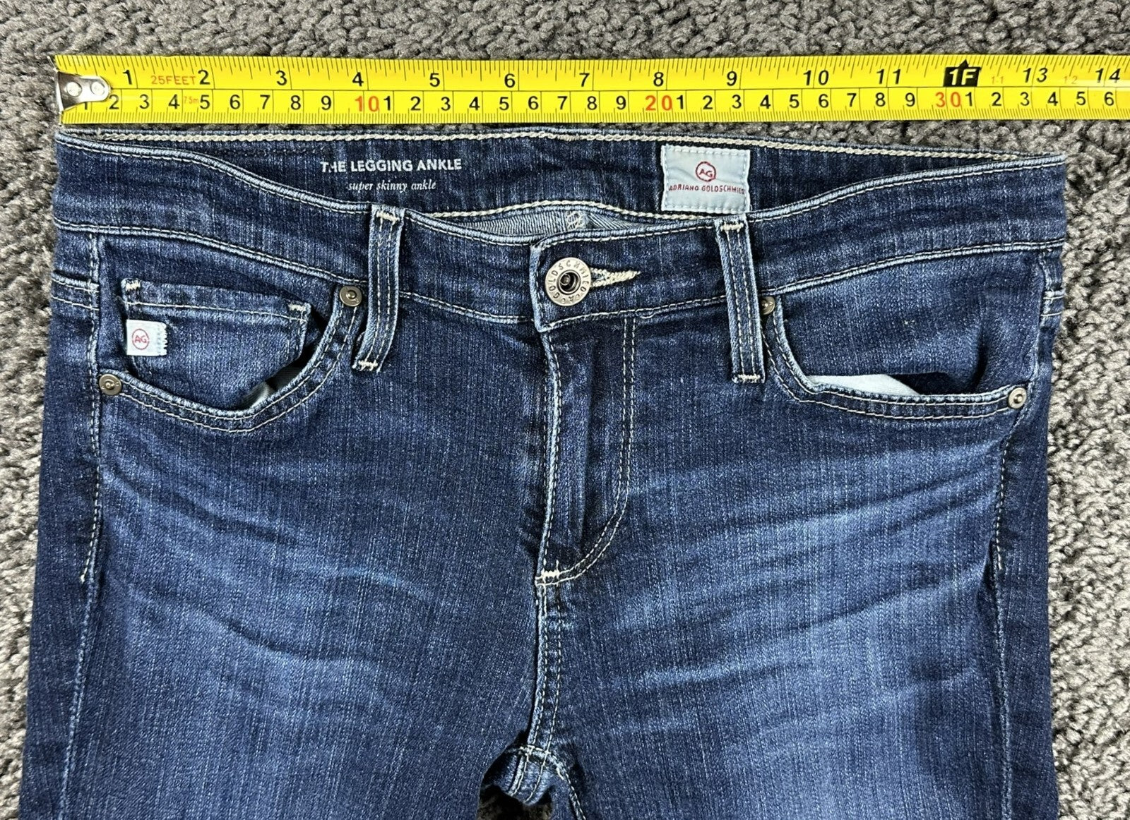 AG Adriano Goldschmied The Legging Ankle Jeans Womens Blue Skinny Sz 24R