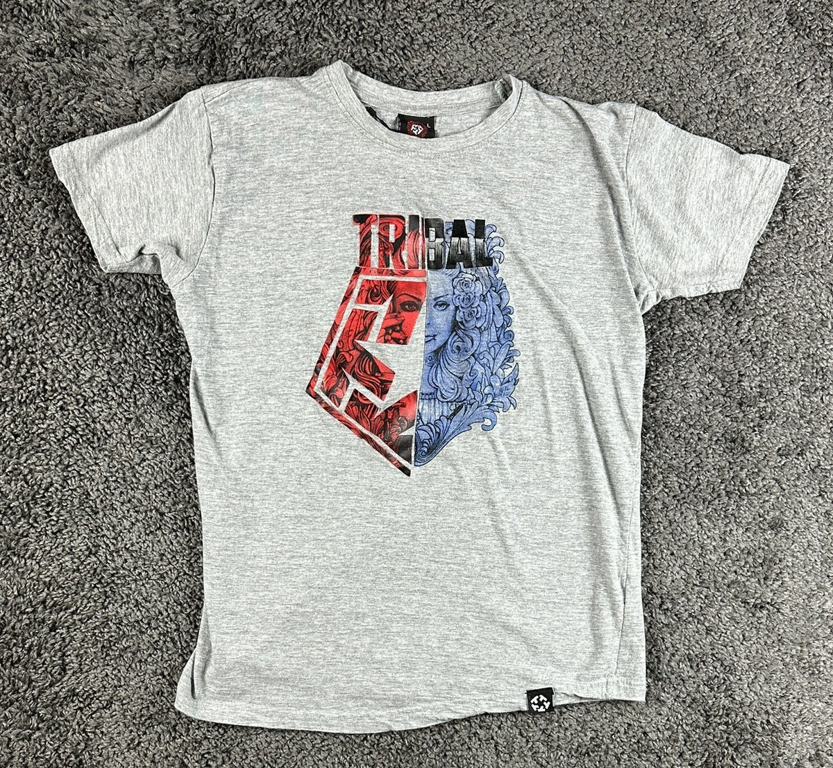 Tribal Gear Streetwear Graphic T Shirt Mens L Heather Gray