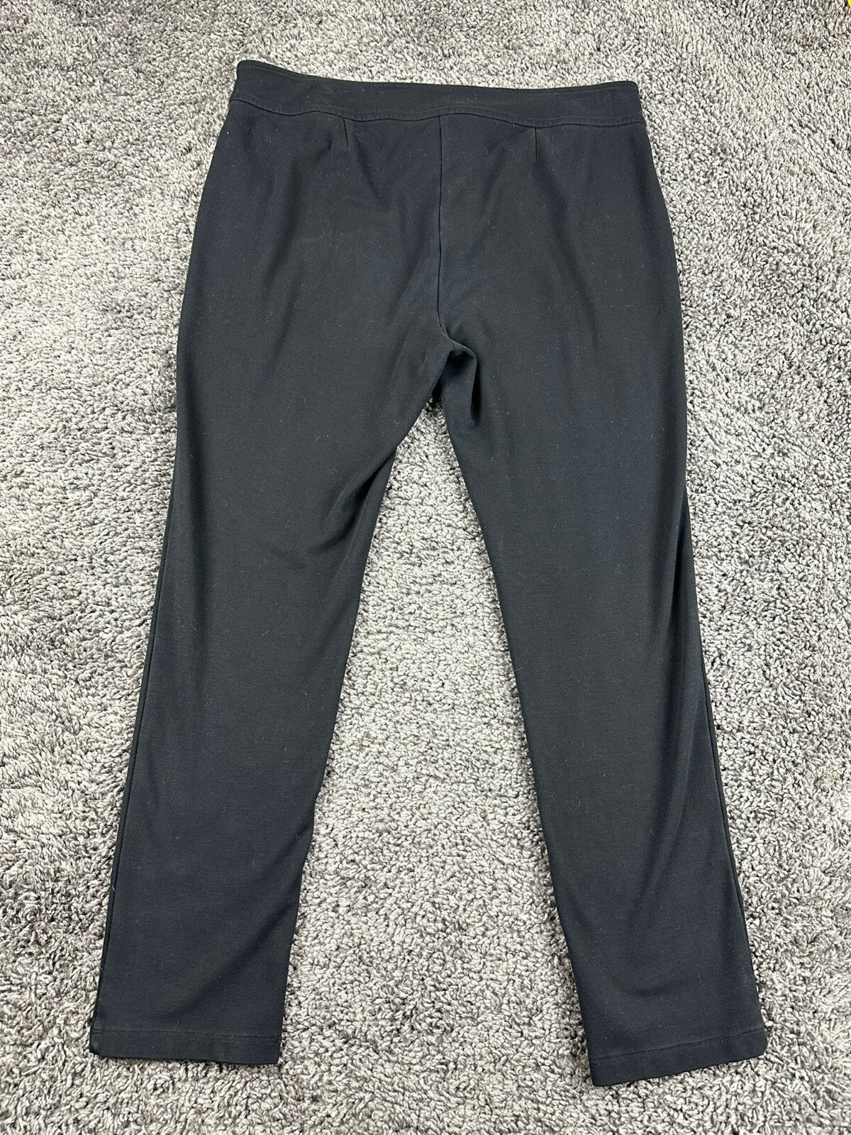 Eileen Fisher Black Milano Viscose Knit Slim Tapered Dress Pants Stretch S/P