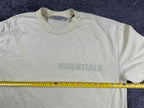 Fear of God Essentials T Shirt Mens Large L Cream Beige Oversized Boxy Logo Tee