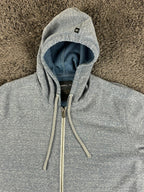 O'Neill Mens XL Full Zip Hoodie Blue Heathered Fleece Sweatshirt Jacket Surf