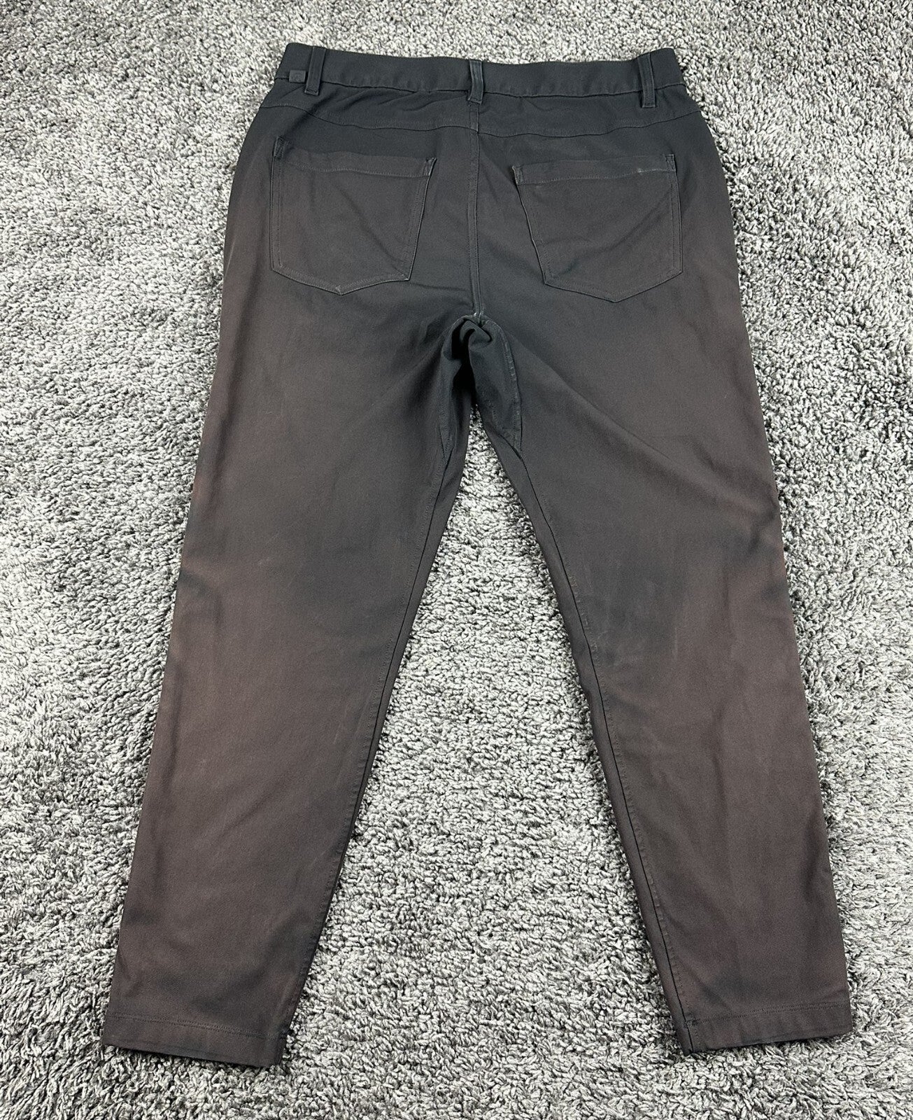 Lululemon ABC Slim-Fit 5 Pocket Pants Mens Black Warpstreme Trousers Sz 31x27