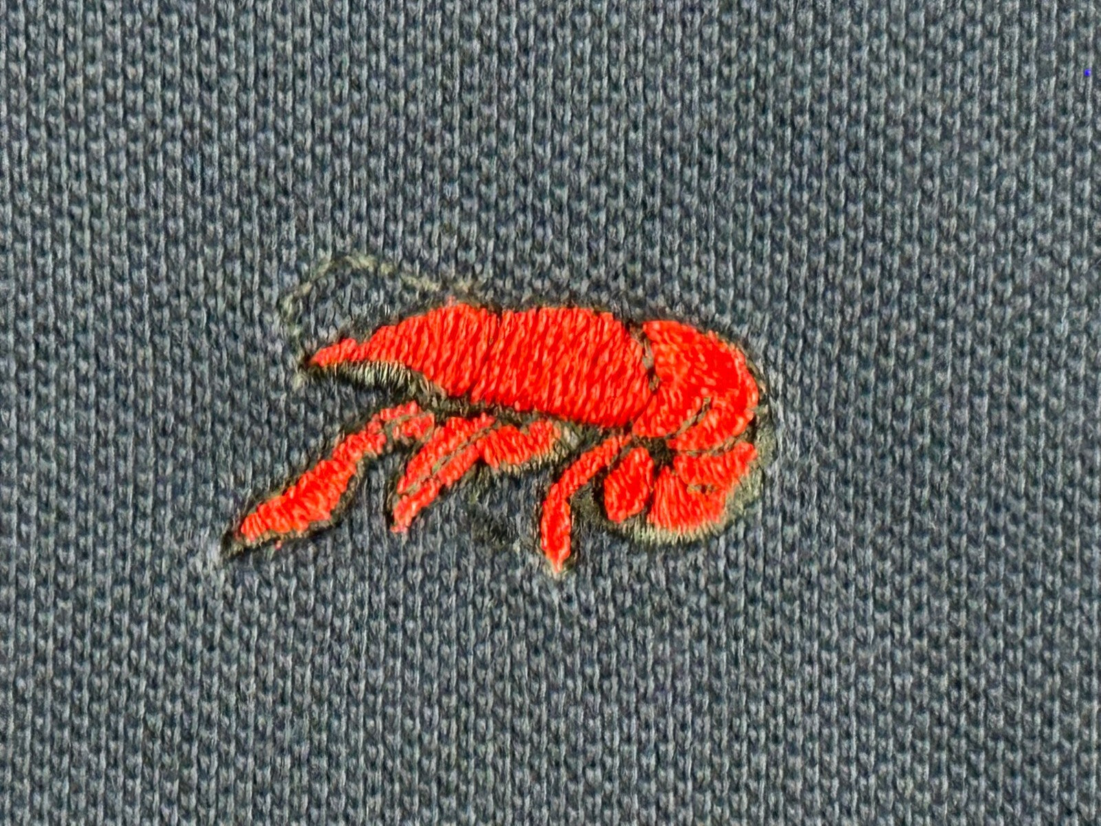 Perlis New Orleans Crawfish Polo Shirt Mens Navy Blue Peruvian Pima Cotton Sz M