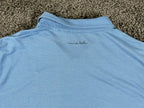TravisMathew Polo Shirt Men Blue Pima Cotton Stretch Cranwell Golf Resort Sz L