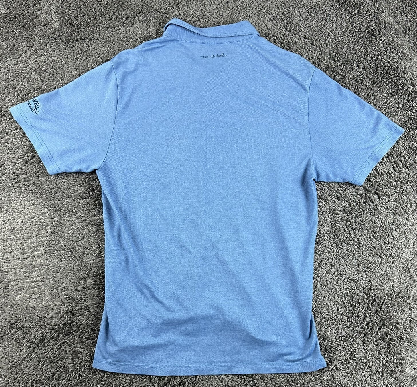 TravisMathew Polo Shirt Men Blue Pima Cotton Stretch Cranwell Golf Resort Sz L