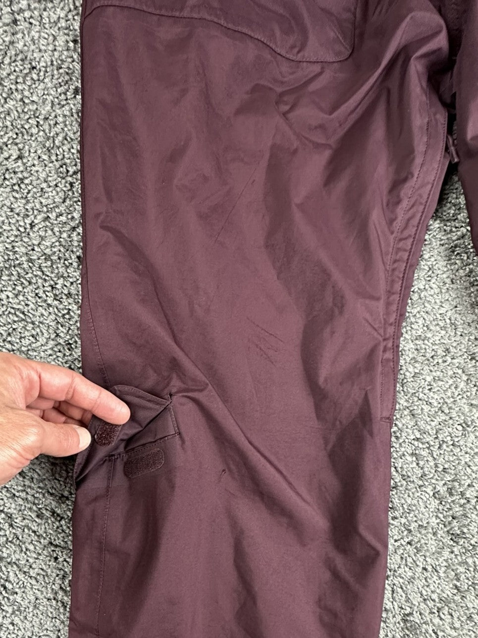 Nike 6.0 Mens L Burgundy Cargo Snowboard Ski Pants Vented Zip Hem Y2K