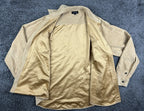 Vintage 90s True Grit Mens L Tan Chamois Button-Up Shacket Long Sleeve Shirt