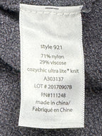Barefoot Dreams CozyChic V-Neck Shirt Dress Gray One Size Plus Short Sleeve