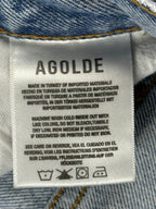 AGOLDE Womens 23 Riptide Lana Straight Leg Distressed Organic Cotton Jeans