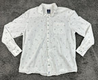 Johnnie-O Top Shelf Faber Shirt Mens White Sailboat Cotton Linen Button Up Sz XL