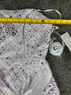 NWT Fiesta Womens XS White Purple Glitter Bubble Dress Y2K Sz XS
