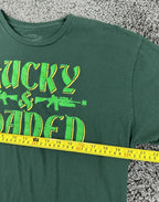 Grunt Style Lucky & Loaded T-Shirt Men Green St Patrick’s Day Graphic Tee Sz XL