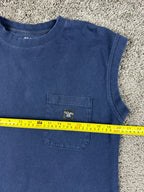 Walls Work Wear Men's Medium Blue Sleeveless Pocket T-Shirt