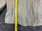 AMI Suede Leather Jacket Womens L Tan Beige Full Zip Western Y2K Moto Boho