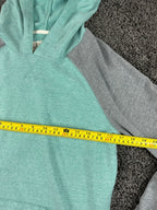 Billabong Womens Hoodie Teal Gray Colorblock Raglan Pullover Sweatshirt Sz Small
