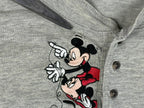 Vintage 90s Disney Mickey Minnie Donald Pluto Embroidered Henley Shirt Grey Sz L