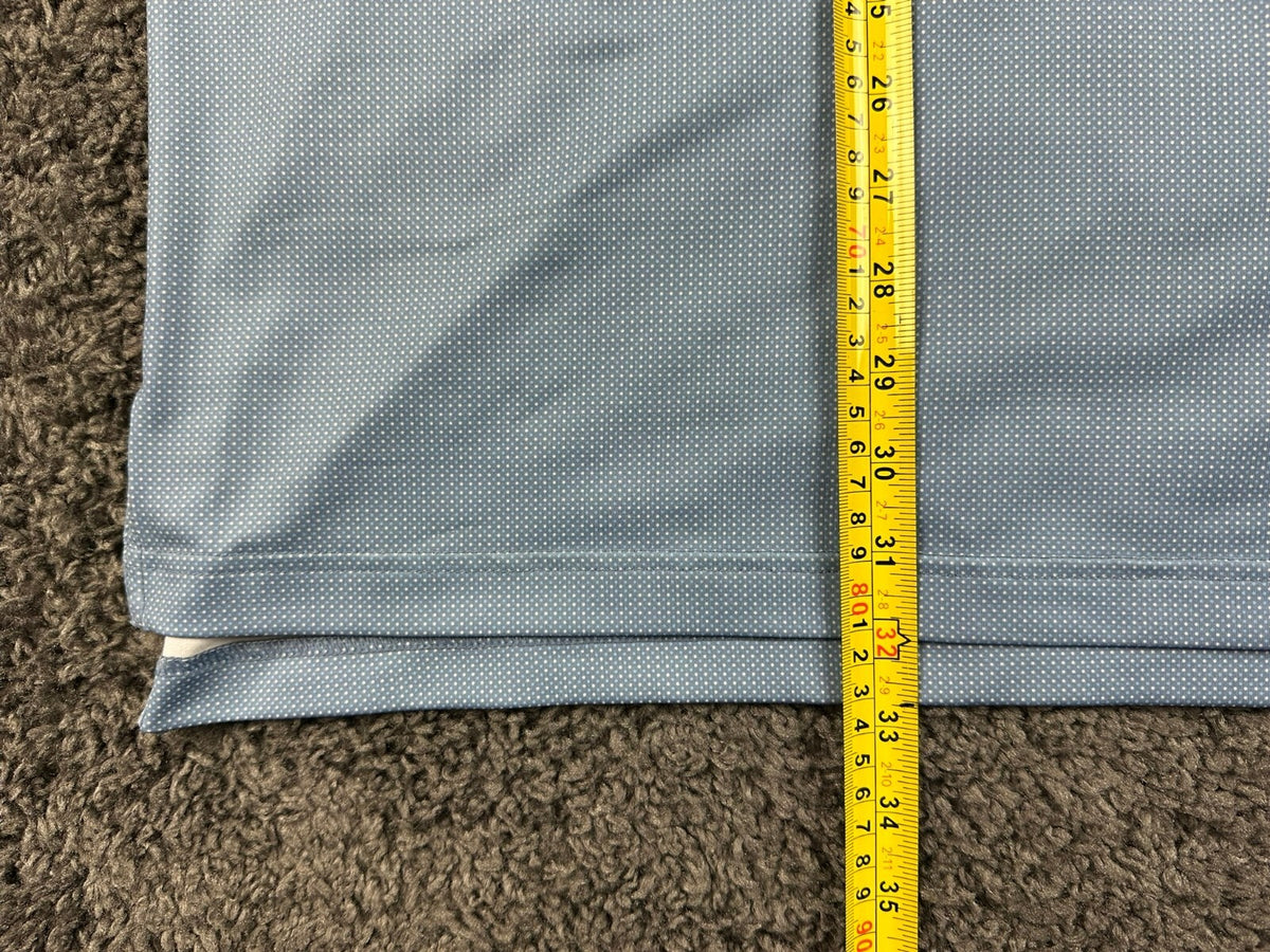 Peter Millar Mens XL Light Blue Micro Dot Performance Golf Polo Shirt Stretch