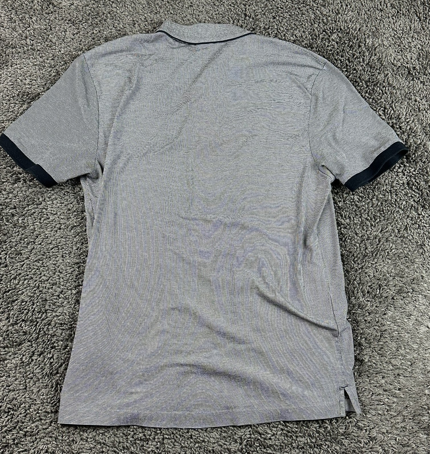 BOSS Hugo Boss Parlay 192 Mercerized Polo Shirt Men Gray Black Micro Pattern M